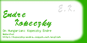 endre kopeczky business card